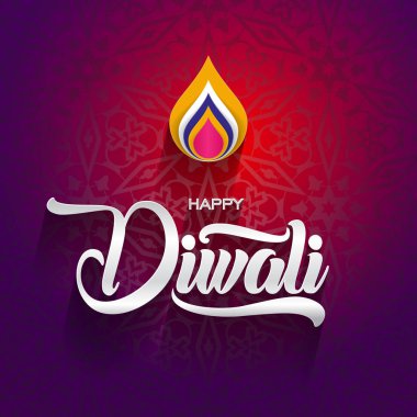 Mutlu Diwali geleneksel Hint festival tebrik kartı süsleme arka plan vektör çizim ile.