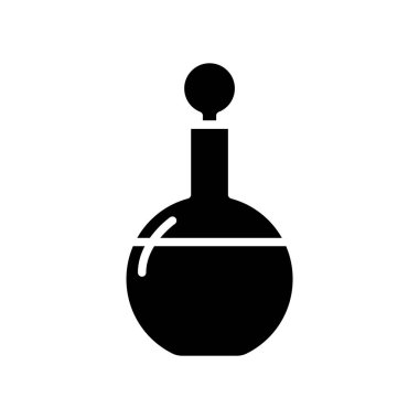 Alkol şişe simgesi basit düz stil vektör çizim.