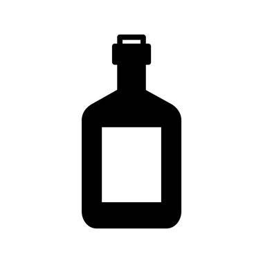 Alkol şişe simgesi basit düz stil vektör çizim.