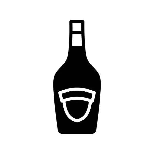 Alkohol Flasche Symbol Einfach Flachen Stil Vektor Illustration — Stockvektor