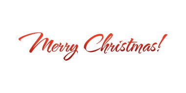 Neşeli Noel yazı, vektör çizim. Noel tebrik kartı metin.