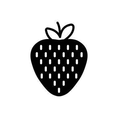 Çilek simgesi basit düz vektör çizim.