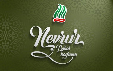 Nevruz bahar bayrami. Translation: Nowruz spring holiday. Greeting card post design. clipart