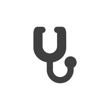 Stetoskop tıbbi simge işareti basit düz tasarlamak