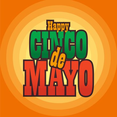 Cinco de Mayo yazı metin illüstrasyon tebrik