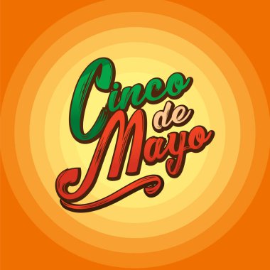 Cinco de Mayo yazı metin illüstrasyon tebrik