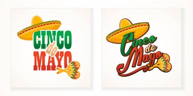 Cinco de Mayo yazı metin illüstrasyon tebrik
