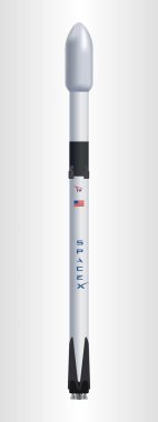 05 Nisan 2019: Falcon 'ın Illustration 9 roket, SpaceX tarafından üretilen
