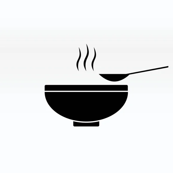 Sopa en el tazón vector signo ilustración icono símbolo simple sopa imagen — Vector de stock