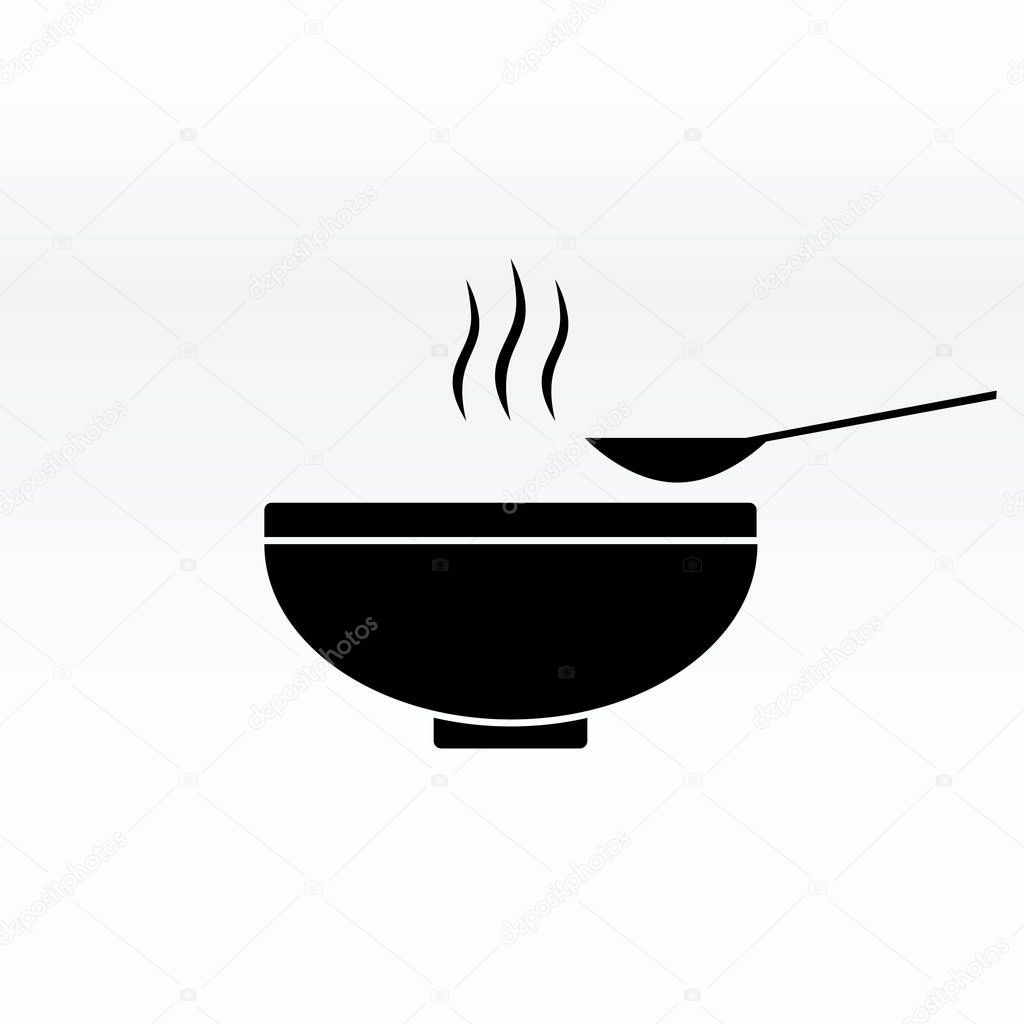 Soup in the bowl vector sign illustration icon symbol simple soup image