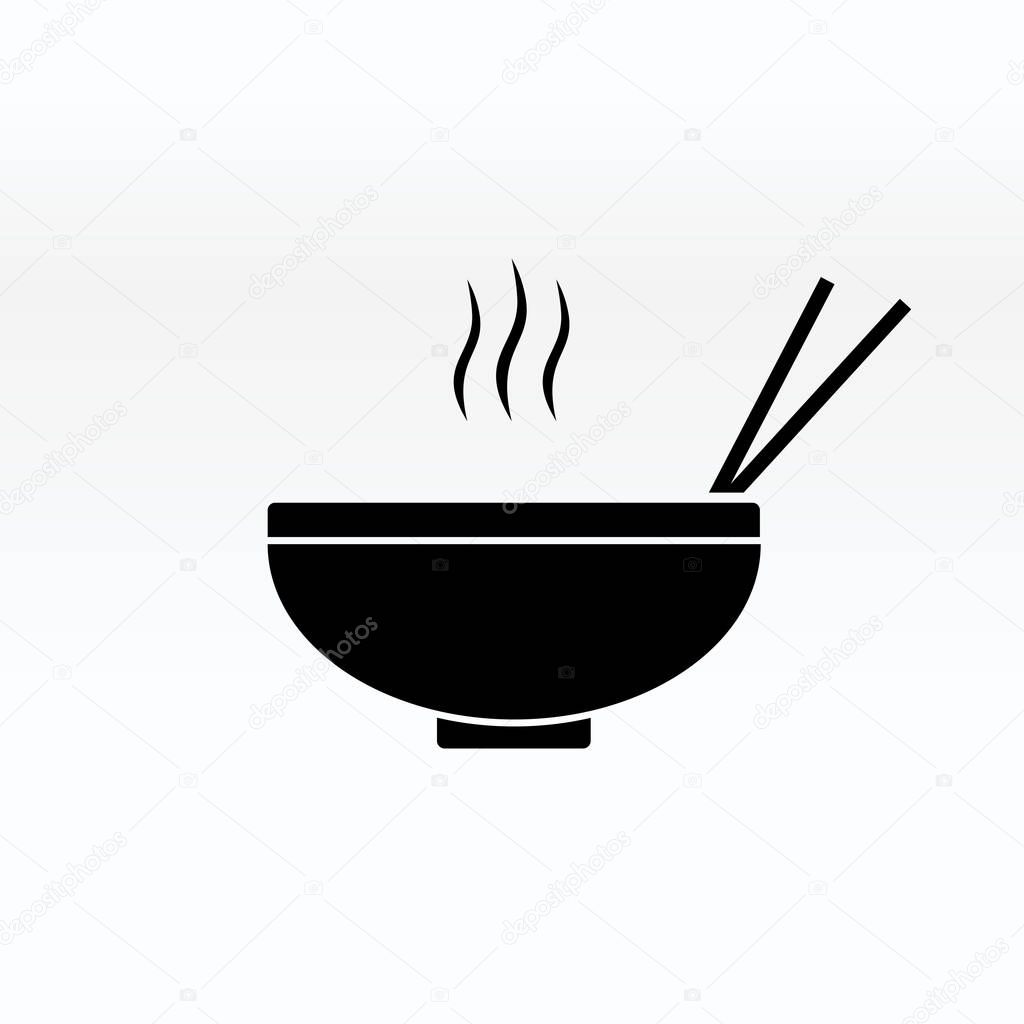 Noodles in the bowl vector sign illustration icon symbol simple soup image