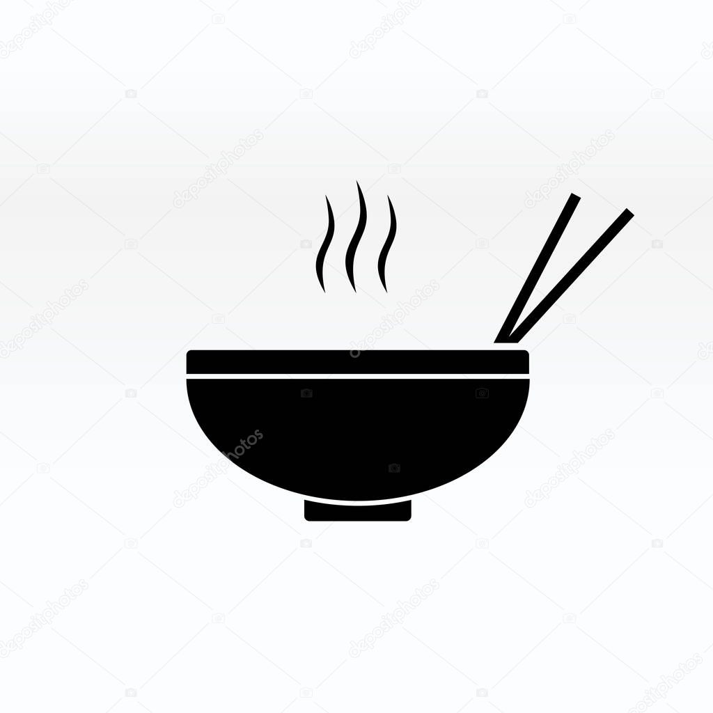 Noodles in the bowl vector sign illustration icon symbol simple soup image.