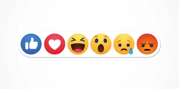 Baku, Azerbaijan - 23 April 2019: Facebook baru seperti tombol reaksi - Stok Vektor