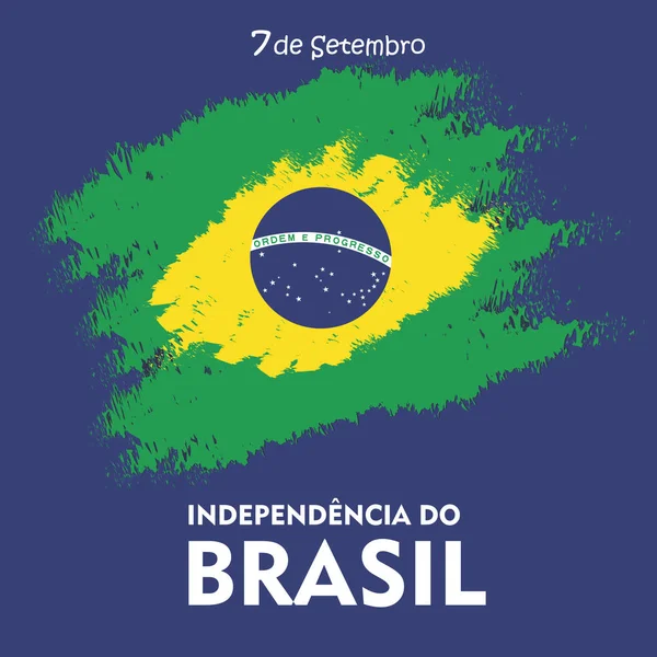 Brasil independência dia celebração saudação cartão ilustração — Vetor de Stock