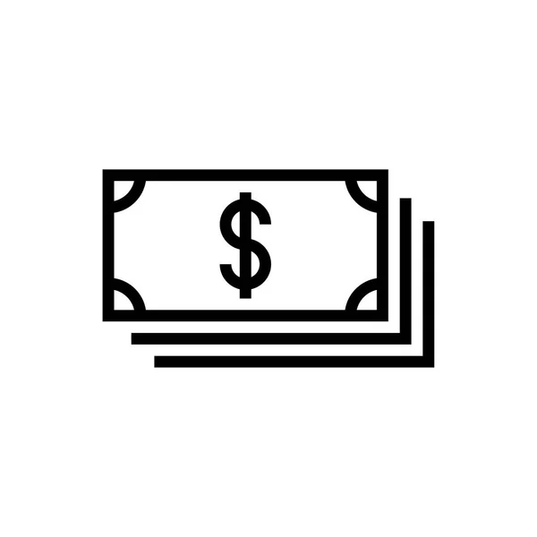 Dollár szimbólum pénz pénz egyszerű lapos stílusú ikon — Stock Vector