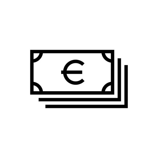 Euro symbol waluta pieniądze prosty płaski styl ikona — Wektor stockowy