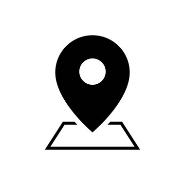 Konum simgesi işareti vektör çizimi. Navigasyon uygulaması veya web sitesi tasarımı için coğrafi konum pin sembolü. Piktogram ı bul