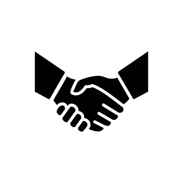 Handshake-Symbol einfache Vektorillustration. Deal oder Partnervereinbarung Symbol. Handschlag-Zeichen. Hände treffen Bild — Stockvektor