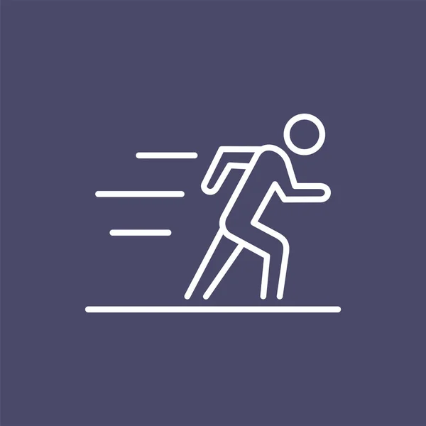 Running Man silhouet zakelijke mensen pictogram eenvoudige lijn platte illustratie — Stockvector