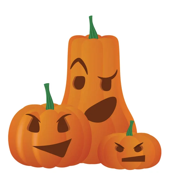 Set Halloween Con Calabazas — Vector de stock