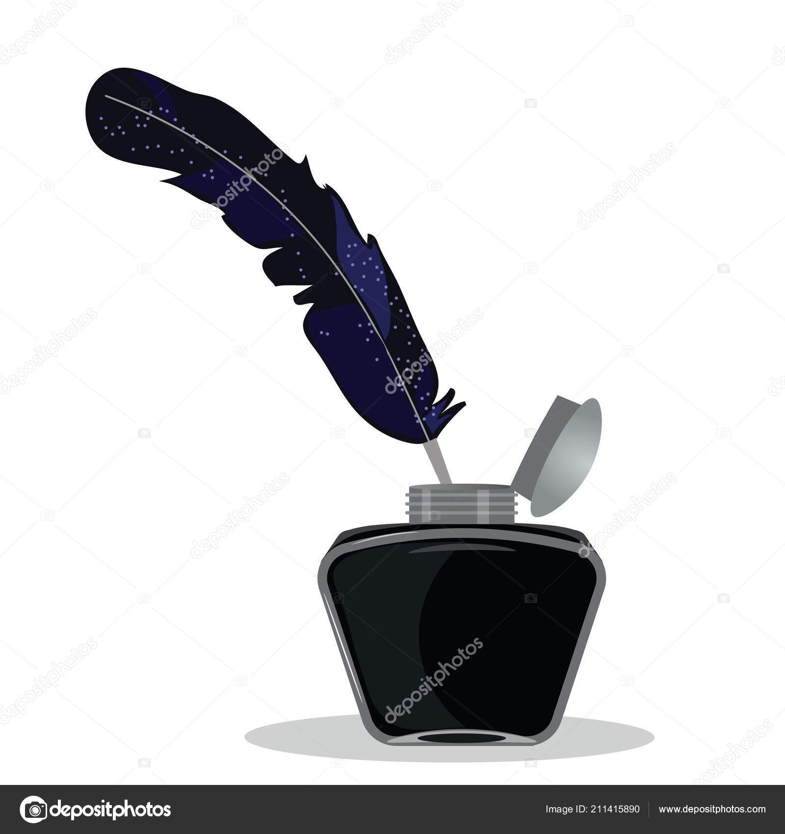 잉크병 빈티지입니다 만화입니다 스톡 벡터 - ©molnia26 211415890, image size:1600x1700