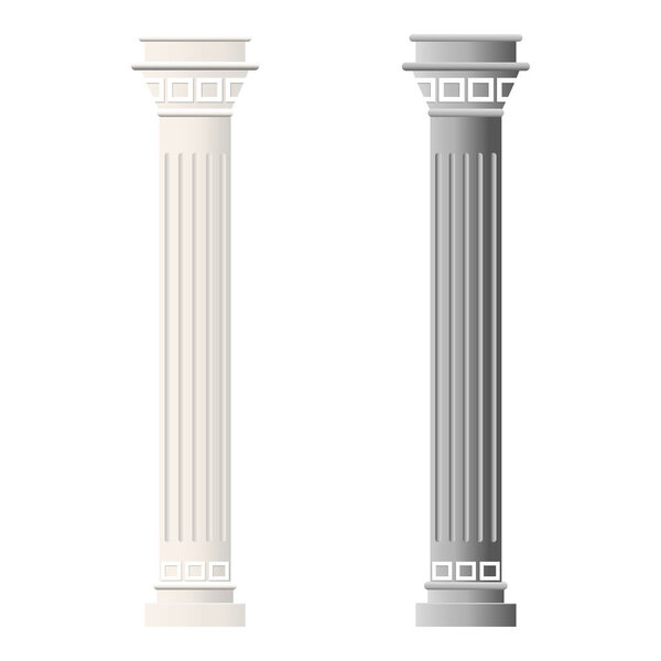 Vintage columns isolated on white background. Cartoon. For game design.