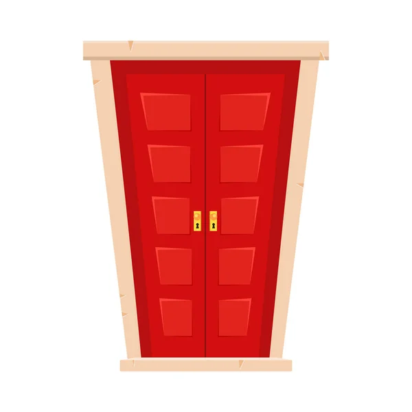 Πόρτα Κινούμενα Σχέδια Κόκκινη Πόρτα Άσπρο Φόντο Για Σχεδιασμό Παιχνίδι — Διανυσματικό Αρχείο