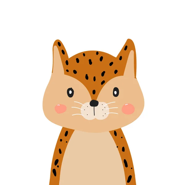 Cheetah Bonito Desenhado Mão Doodle Para Design Roupas Infantis Para Vetores De Stock Royalty-Free