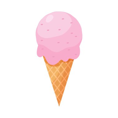 Beyaz arka plan üzerinde izole gözleme koni dondurma. Karikatür tarzı.