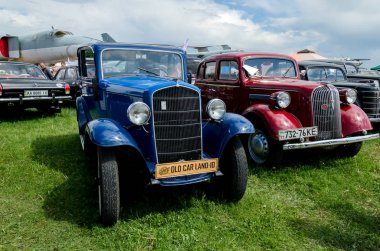 retro araba sergi Kiev sunulan, Ukrayna Mayıs 9-12, 2019