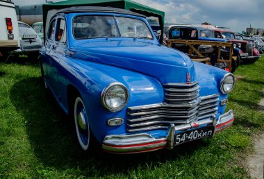 retro araba sergi Kiev sunulan, Ukrayna Mayıs 9-12, 2019