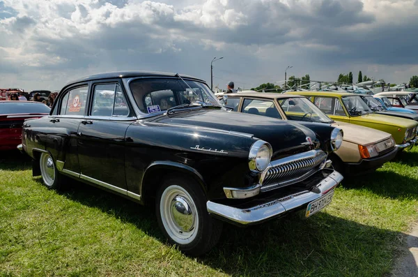 stock image retro car presented at the exhibition