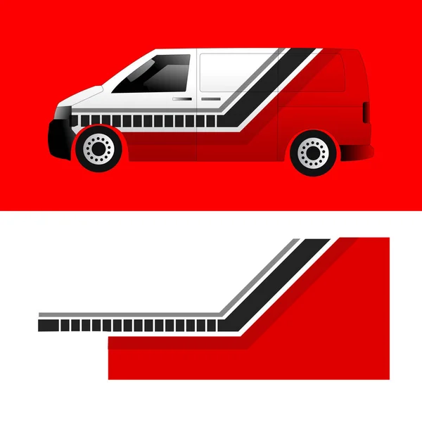 karavan çıkartması tasarım vektörü. kargo aracı teslimat etiketi