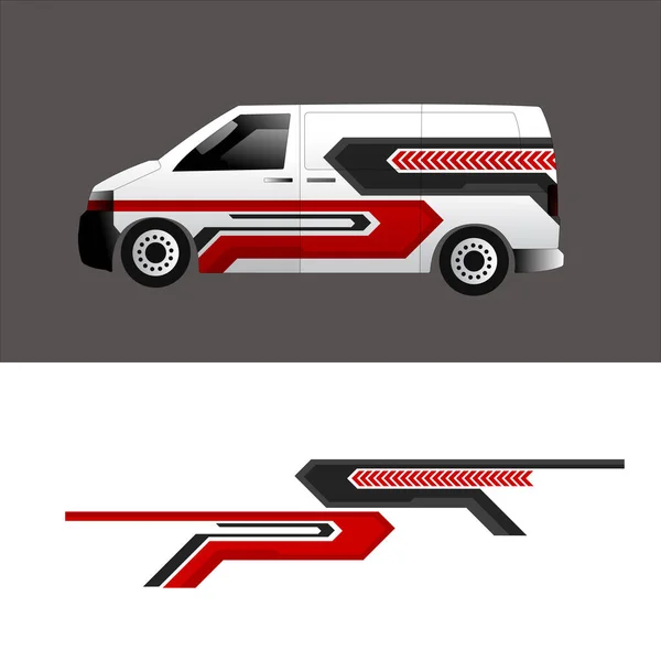 Araba gövdesi çıkartma tasarım vektörü. Basit ve modern araba çıkartması