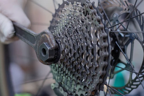 자전거 가까운 사이클 자전거 워크숍 — 스톡 사진