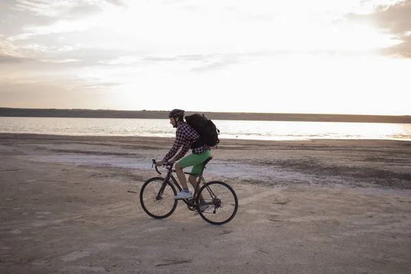 Recorrido Bicicleta Por Carretera Del Campo Los Campos Verano — Foto de Stock