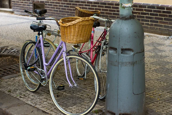 Χώροι Στάθμευσης Ποδήλατων Εξωτερική Στους Δρόμους — Φωτογραφία Αρχείου