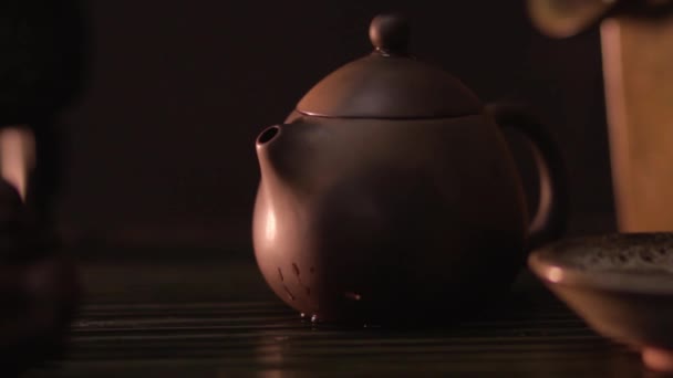 Hagyományos Kínai Tea Szertartás Háttér — Stock videók