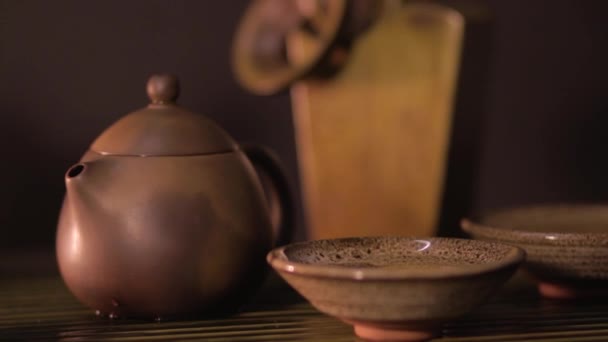 Cérémonie Traditionnelle Chinoise Thé Fond — Video