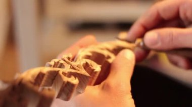 çalışma ahşap Carver'ın erkek ahşap atölyesinde çalışmak, yakın çekim