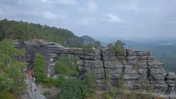 Berglandschaft Der Sächsischen Schweiz Der Tschechischen Republik — Stockvideo