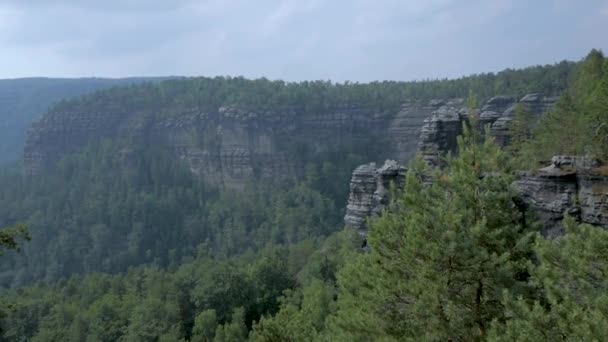Pemandangan Gunung Sakson Berubah Republik Czech — Stok Video