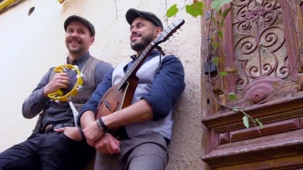 Due Amici Con Mandolino Folk Band — Video Stock