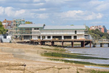 Felixstowe pier buildling during construction on 14th May 2017 clipart