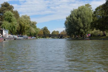 Cambridge, İngiltere'de Jesus Green doğru seyir river Cam