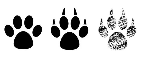 Conjunto Preto Paw Print Vetor Estoque —  Vetores de Stock