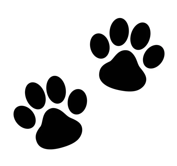 Black Paw Print Vetor Estoque —  Vetores de Stock