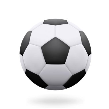 Beyaz arka plan üzerinde - hisse senedi vektör izole gerçekçi futbol topu.