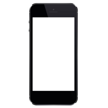 Smartphone ile boş perde. Gerçekçi cep telefonu - hisse senedi vektör.