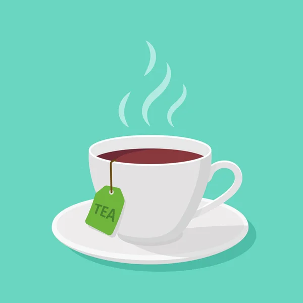 Taza Con Vapor Estilo Plano Vector Clipart — Vector de stock